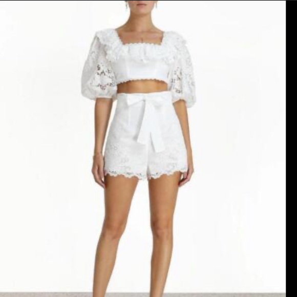 SOLD ZIMMERMANN Lulu Scallop Frill Shorts sz 1 - Picture 3 of 4